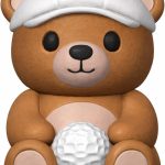Golf Bear Figurine with Golf Ball and Club Bag – Cute Golf Decor for Office or Shelf Display – Fun Gift for Golfers and Bear Collectors – 3D Printed in Canada