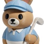 Golfer Bunny Collectible Figurine - Unique Desk Decor for Adults