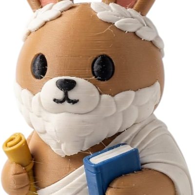 Greek Philosopher Bunny Collectible Figurine - Unique Desk Decor for Adults — 3D Printed Collectible by 3DCentral