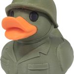 Green Army Man Duck Figurine – Meets Soldier – Novelty Soldier Mash?Up Decor – Funny Military Duck Collectible for Desk, Shelf or Gift for Teens & Adults – 3D Printed in Canada