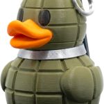 Grenade Duck Figurine – Military-Inspired Rubber Duck Collectible with Realistic Texture & Pull Ring Detail – 3D Printed in Canada