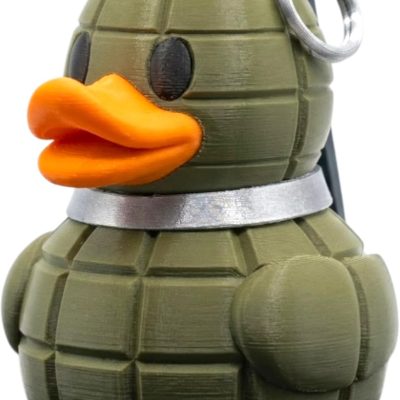 Grenade Duck Figurine – Military-Inspired Rubber Duck Collectible with Realistic Texture & Pull Ring Detail — 3D Printed Collectible by 3DCentral