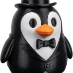 Groom Penguin Figurine in Tuxedo & Top Hat – Cute Wedding Penguin Statue, Desktop Décor or Gift for Him