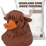 Horned Highland Cow Duck Figurine – Off-Road Rubber Duck for Duck Duck 4x4, Cruise Ship Hiding, Dashboard Collectible, Vehicle Ducks, Collectible Display – 3D Printed in Canada
