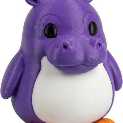 Hippo Penguin Figurine – Purple Animal Crossover Collectible Desk Decor, Penguin Body Hippo Face Statue, Funny Gift for Teens & Adults — 3D Printed Collectible by 3DCentral