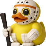 Hockey Goalie Duck Figurine – Cute Goaltender Duck with Stick & Helmet – Ice Hockey Decor or Gift for Fans & Collectors
