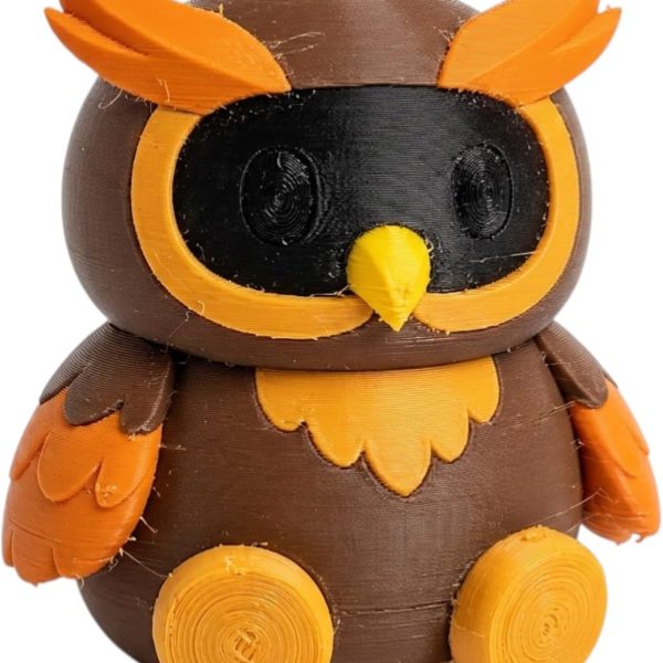 Horned Owl Robot Figurine