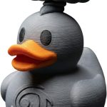 Hurricane Duck Collectible Figurine with Storm Cloud Detail – Bold Gray Finish & Swirling Chest Emblem – 3D Printed in Canada
