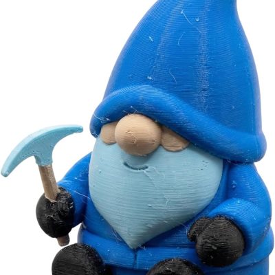 Ice Climbing Gnome Figurine – Winter Decor Gnome with Pickaxe for Shelf, Desk, or Fairy Garden – Cute Nordic Gnome Sculpture for Teens & Adults — 3D Printed Collectible by 3DCentral