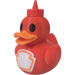 Ketchup Duck Figurine – Funny Collectible Rubber Duck Inspired Desk Decor, Food-Themed Shelf Display for Adults & Teens