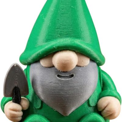 Landscaper Gnome Figurine with Shovel – Cute Green Bearded Gnome Decoration for Indoor or Outdoor Display – Whimsical Landscaping Shelf Decor for Adults — 3D Printed Collectible by 3DCentral