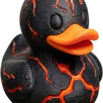Lava Duck Figurine – Black Duck Style Collectible with Molten Crack Detailing – Unique Fire-Themed Desktop Decor or Gift for Teens & Adults