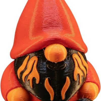 Lava Gnome Figurine – Flame Bearded Nordic Decor for Shelf, Desk or Fairy Garden — 3D Printed Collectible by 3DCentral
