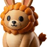 Lion Cub Bunny Collectible Figurine - Unique Desk Decor for Adults