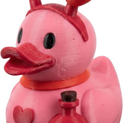 Love Potion Duck Figurine – Valentine’s Day Heart Decor, Cute Collectible Rubber Duck Alternative for Desk or Shelf Display — 3D Printed Collectible by 3DCentral
