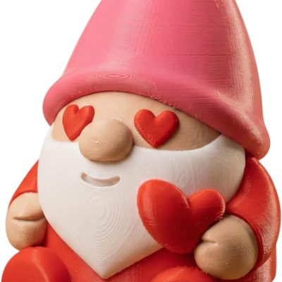 Love Struck Gnome Figurine – Valentine's Day Heart Eyes Gnome Décor for Shelf, Desk, or Tiered Tray – Adorable Romantic Collectible for Couples & Gnome Lovers — 3D Printed Collectible by 3DCentral