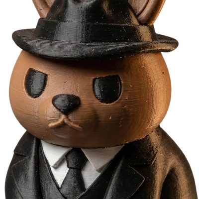 Mafia Bunny Figurine – Mobster Bunny in Suit and Hat – Funny 3D Printed Gangster Rabbit Collectible for Shelf, Desk, or Display — 3D Printed Collectible by 3DCentral