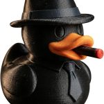 Mafia Duck Figurine with Cigar and Fedora Hat – Funny Mob Boss Rubber Duck Decor for Desk, Shelf, or Mancave