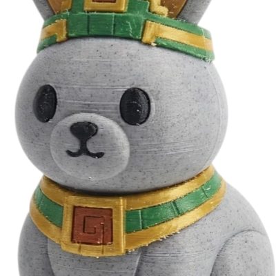 Mayan Stone Bunny Collectible Figurine - Unique Desk Decor for Adults — 3D Printed Collectible by 3DCentral