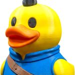NPC Duck Figurine with Question Mark Hat – Funny Collectible Yellow Duck Statue for Desk, Shelf, or Display
