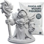 Panda Air Wizard Figurine – 36mm Fantasy Miniature for Painting, Display & RPG Use – Elemental Mage Model – 3D Printed Collectible from Canada