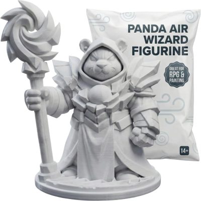Panda Air Wizard Figurine – 36mm Fantasy Miniature for Painting, Display & RPG Use – Elemental Mage Model – 3D Printed Collectible from Canada — 3D Printed Collectible by 3DCentral