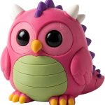 Pink Dinosaur Owl Collectible Figurine - Unique Desk Decor for Adults