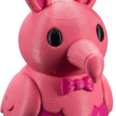 Pink Flamingo Bunny Figurine – Cute Dual-Animal Fantasy Creature Decor for Desk, Shelf or Gift Display — 3D Printed Collectible by 3DCentral