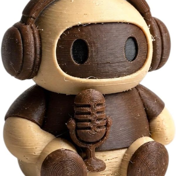 Podcaster Robot Figurine