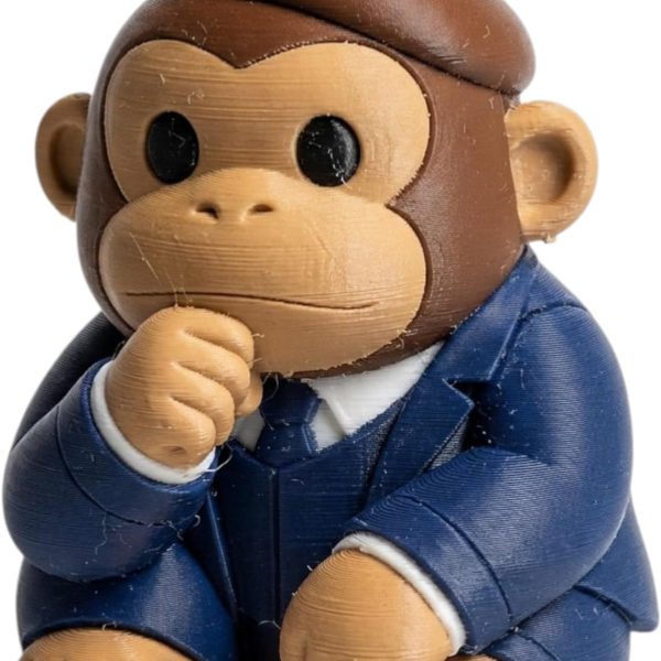 Singe pensif – figurine de collection, déco de bureau unique pour adultes