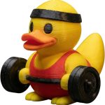 Powerlifting Duck Figurine – Funny Gym-Themed Decor, Weightlifting Rubber Duck Collectible, Strength Trainer Gift for Teens & Adults