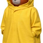 Raincoat Teddy Bear Cub Figurine in Yellow Hooded Coat – Cute Collectible Bear Sculpture for Shelf, Desk or Gift Display