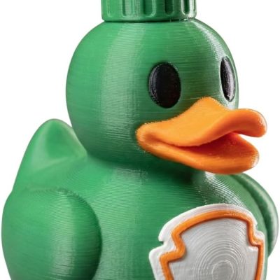 Relish Duck Figurine – Quirky Green Duck with Squeeze Bottle Cap & Sandwich Badge – Funny Condiment-Themed Desk Decor or Gift — 3D Printed Collectible by 3DCentral