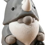 Rhino Gnome Figurine – Cute Nordic Gnome with Rhino Hood for Shelf, Desk, or Tiered Tray Decor – Fun Animal Lover Gift & Collectible – 3D Printed in Canada