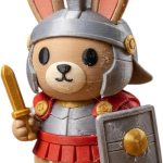 Roman Centurion Bunny Collectible Figurine - Unique Desk Decor for Adults