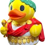 Roman Emperor Duck Figurine – Caesar Duck Collectible Statue with Laurel Crown & Toga, Funny Display Piece for Desk or Shelf — 3D Printed Collectible by 3DCentral