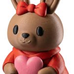 Romance Bunny Figurine – Adorable Heart-Holding Bunny Sculpture for Shelf Decor, Gifting & Collectors – Cute Red Dress & Bow Design