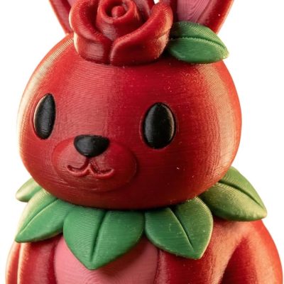 Rose Petal Bunny Figurine – Cute Floral Rabbit Collectible Decor for Desk, Shelf, or Gifting — 3D Printed Collectible by 3DCentral