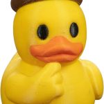 Pondering Duck Figurine – Cute Thinking Duck with Beret for Desk, Shelf or Collectors – Quirky 3D Printed Décor Gift for Adults & Teens – 3D Printed in Canada