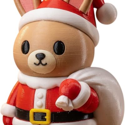 Santa Claus Bunny Collectible Figurine - Unique Desk Decor for Adults — 3D Printed Collectible by 3DCentral