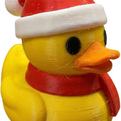Santa Hat Duck Figurine – Festive Rubber Ducky Style Christmas Decor, Holiday Shelf Ornament, Cute Collectible Gift for Adults & Teens – DV — 3D Printed Collectible by 3DCentral