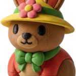 Spring Bonnet Bunny Collectible Figurine - Unique Desk Decor for Adults