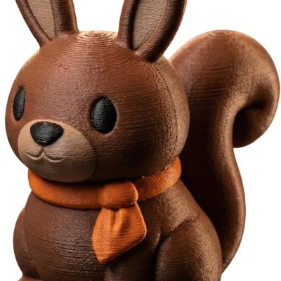 Squirrel Bunny Figurine with Scarf – Adorable Forest Animal Hybrid Desk Decor, Shelf Ornament or Collectible Gift for Nature Lovers — 3D Printed Collectible by 3DCentral