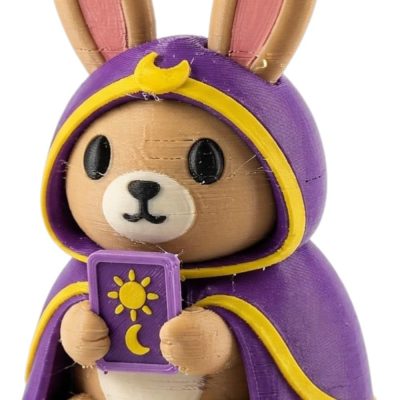 Tarot Reader Bunny Collectible Figurine - Unique Desk Decor for Adults — 3D Printed Collectible by 3DCentral