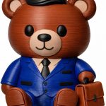 Teddy Bear Cub Figurine in Business Suit with Briefcase – Funny Desk Decor & Gift for Professionals, Teens & Adults – 3D Printed in Canada