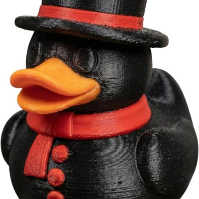The 7 O'Clock Duck Figurine – Spooky Top Hat Rubber Duck Alternative for Desk, Shelf or Gift – Creepy Cute Halloween Goth Decor — 3D Printed Collectible by 3DCentral