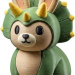 Triceratops Bunny Collectible Figurine - Unique Desk Decor for Adults