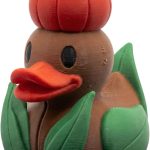 Tulip Bulb Duck Figurine – Whimsical Springtime Garden Duck with Flower Head and Leaf Wings – Cute Plant Lover Gift or Desk Decor