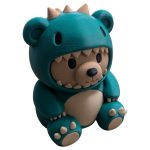 Tyrannosaurus Rex Teddy Bear Figurine – Collectible Bear in Dinosaur Costume Decor for Shelf, Desk, or Display