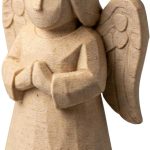 Wood Carved Angel Figurine – Wood Carved Style Spiritual Décor with Wings and Praying Pose | PLA Wood Collectible Accent — 3D Printed Collectible by 3DCentral